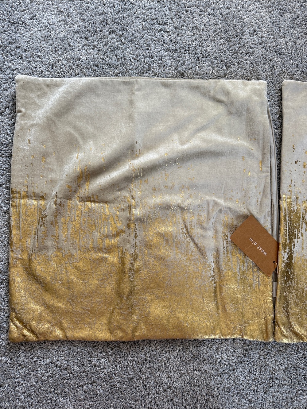 West Elm Gold Metallic Ombre Pillow Cover